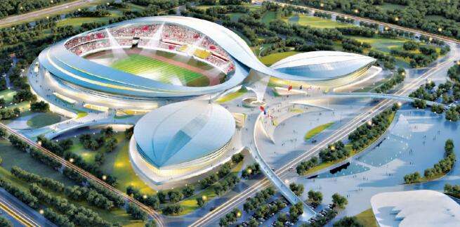 武漢航拍在2019年武漢軍運會可能